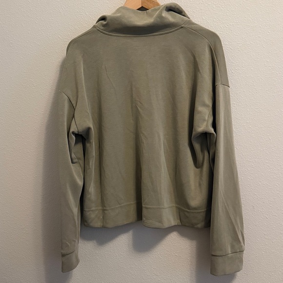 Athleta Allure 1/4 Zip Sweatshirt In Olive Branch - Picture 6 of 6